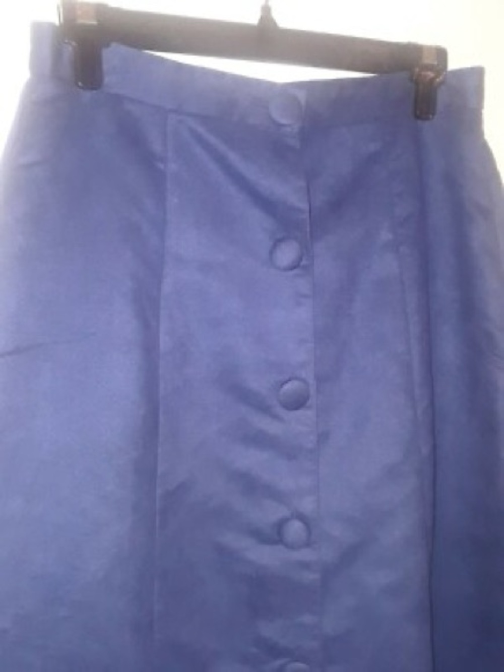 Classic Navy Button-Front A-Line Skirt - Picture 4 of 5